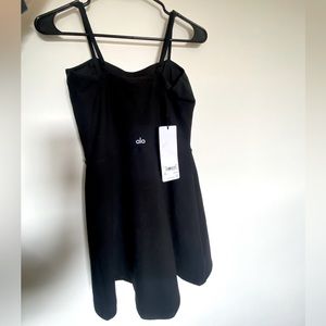 Alo yoga courtside tennis dress, black, size medium